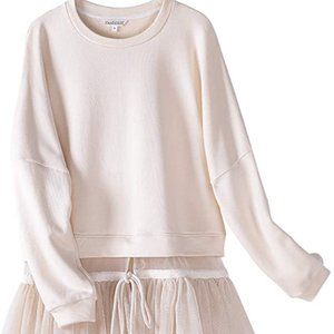 Loose mesh crew neck Sweatshirt